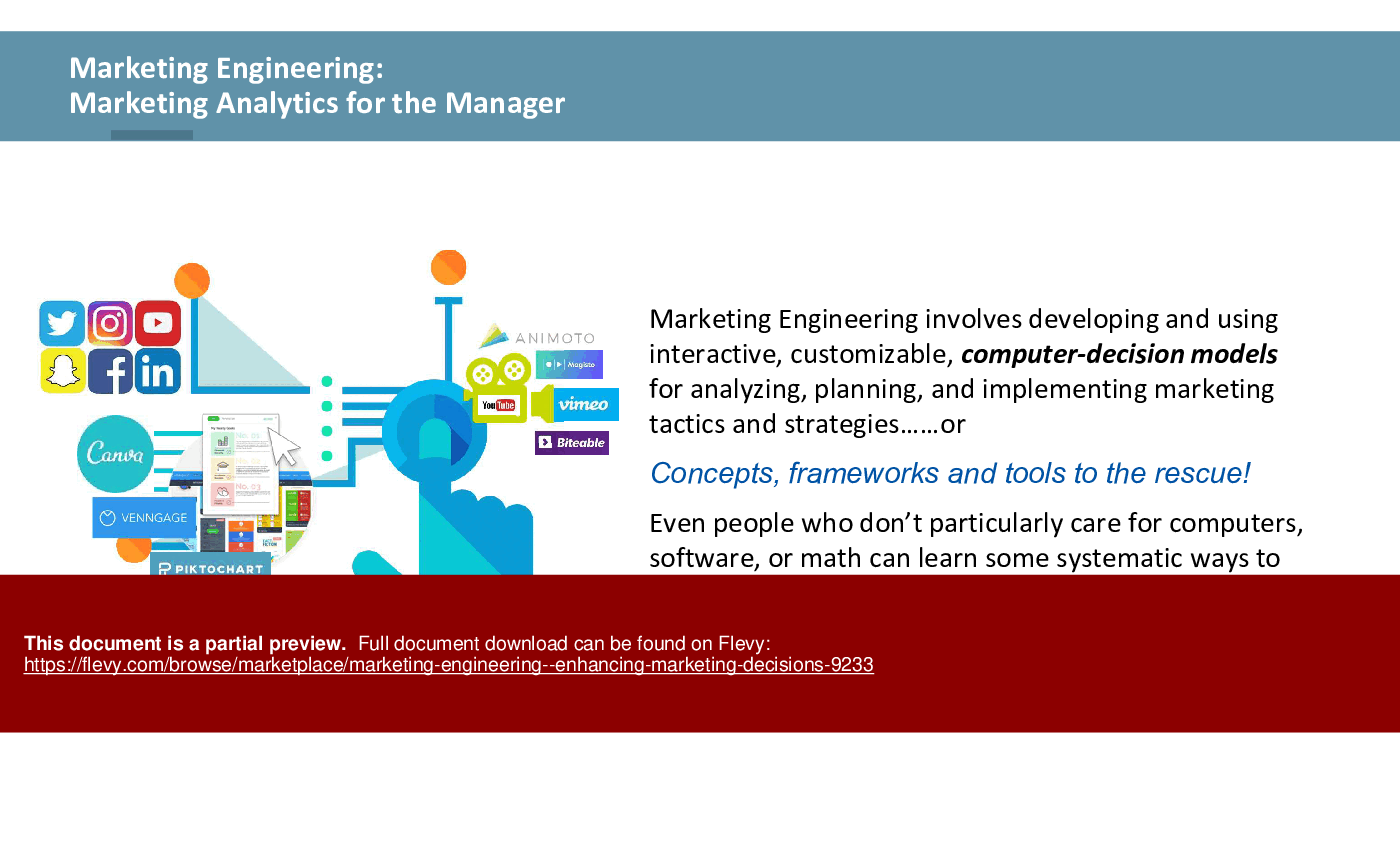 Marketing Engineering - Enhancing Marketing Decisions (81-slide PPT PowerPoint presentation (PPTX)) Preview Image