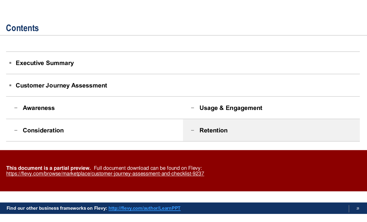 Customer Journey Assessment & Checklist (42-slide PPT PowerPoint presentation (PPTX)) Preview Image