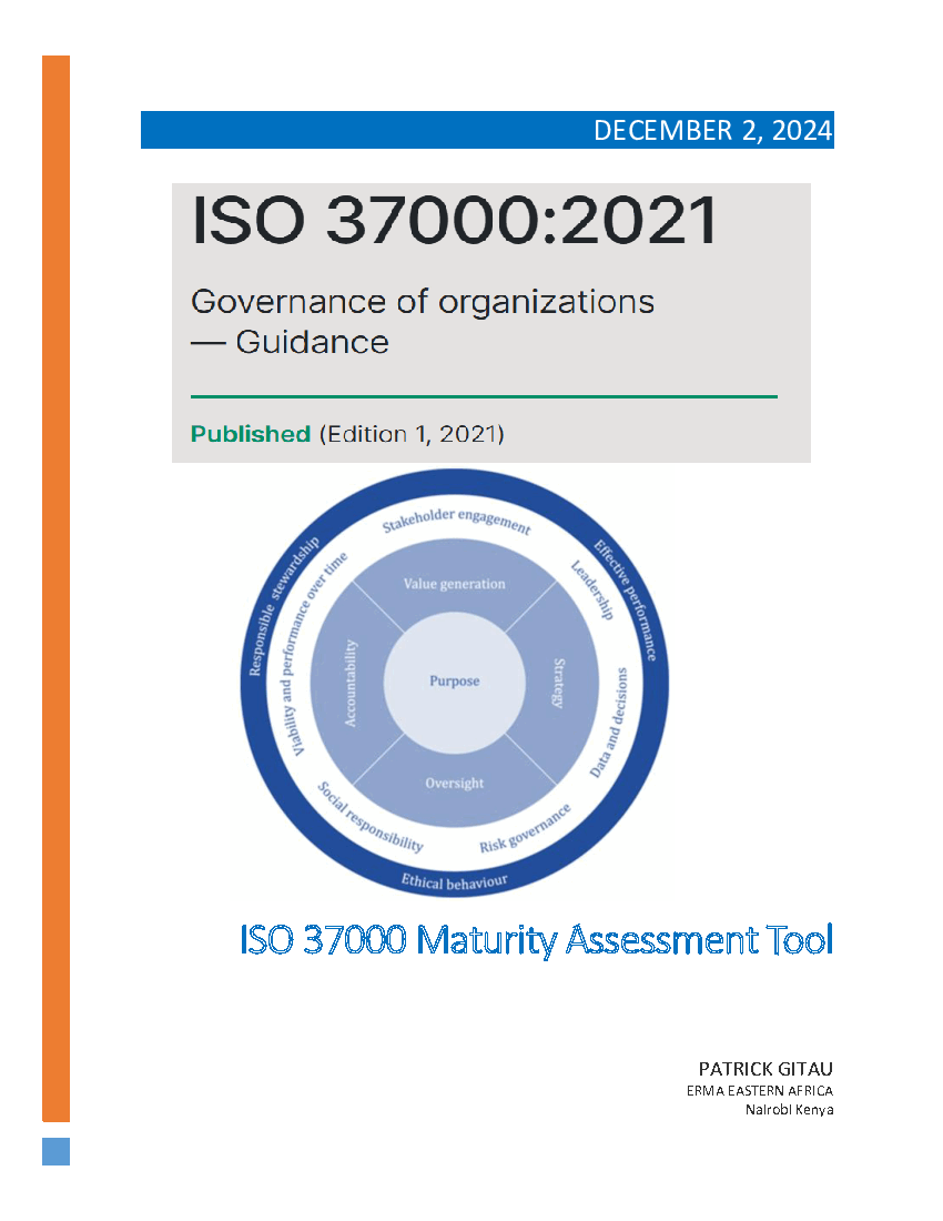 ISO 37K Governance of Organizations Maturity Assessment Tool (13-page PDF document) Preview Image