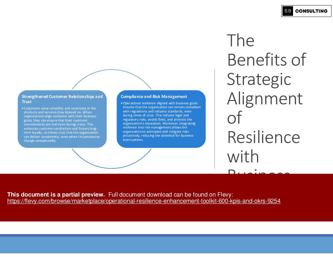 Operational Resilience Enhancement Toolkit (600 KPIs & OKRs) (1264-slide PPT PowerPoint presentation (PPTX)) Preview Image