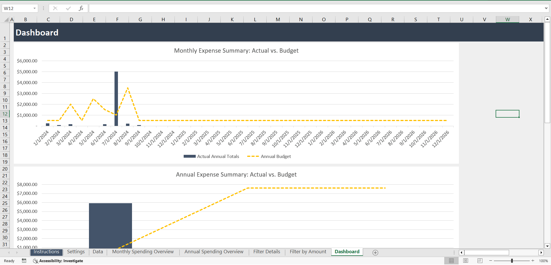 Expense Tracking Excel Template (Excel template (XLSX)) Preview Image