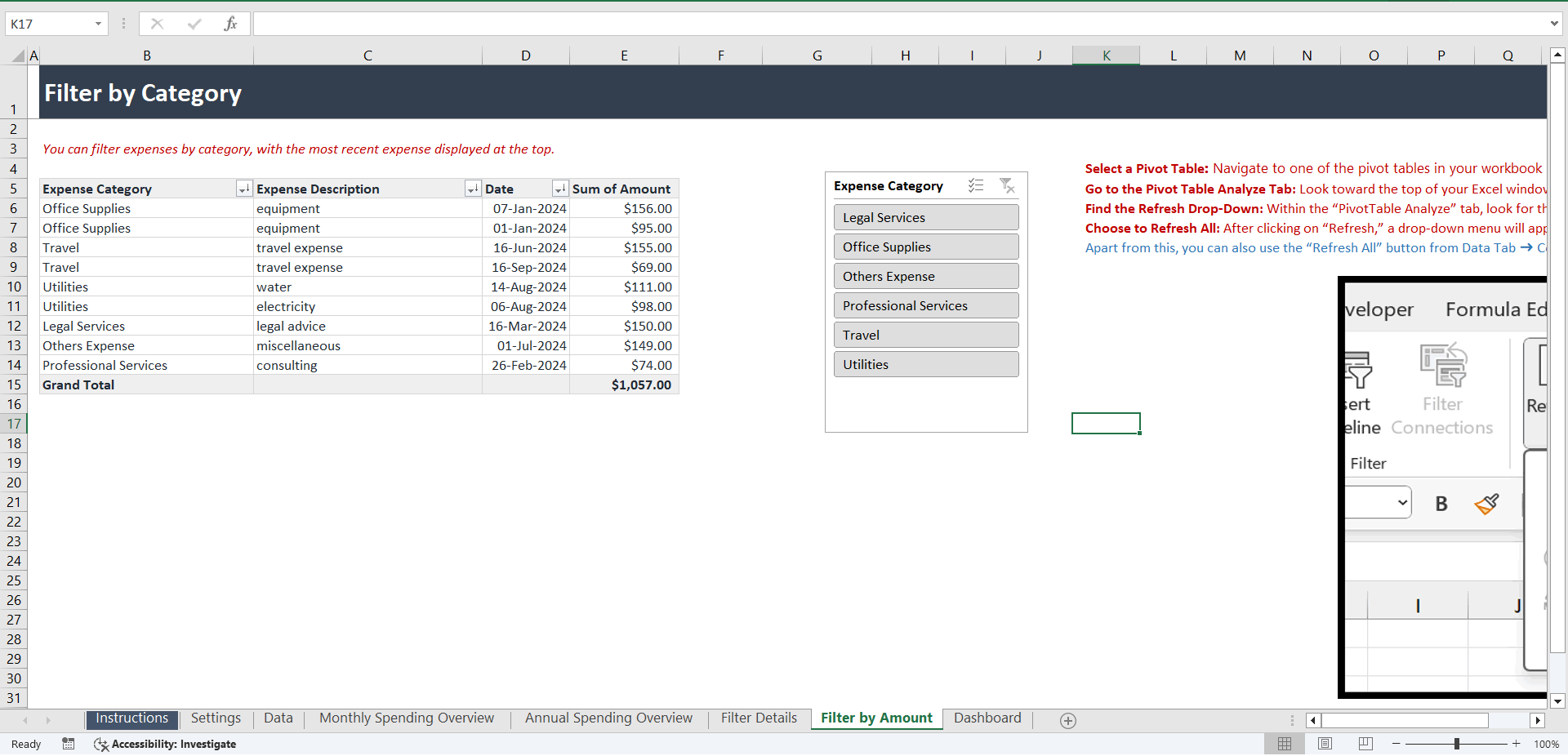 Expense Tracking Excel Template (Excel template (XLSX)) Preview Image