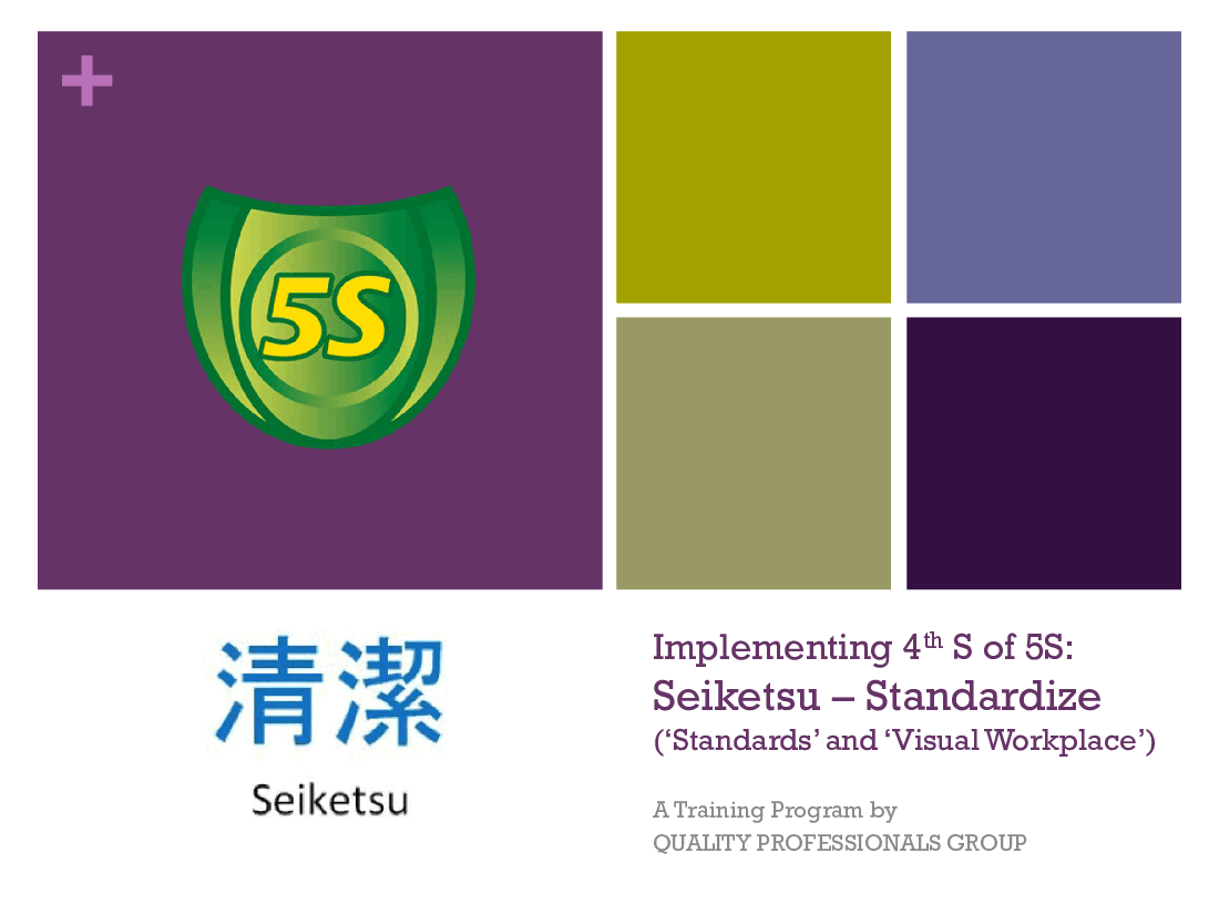 Implementing 4th S of 5S: Standardize and Visual Workplace (139-slide PPT PowerPoint presentation (PPTX)) Preview Image