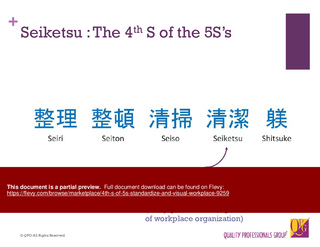 Implementing 4th S of 5S: Standardize and Visual Workplace (139-slide PPT PowerPoint presentation (PPTX)) Preview Image