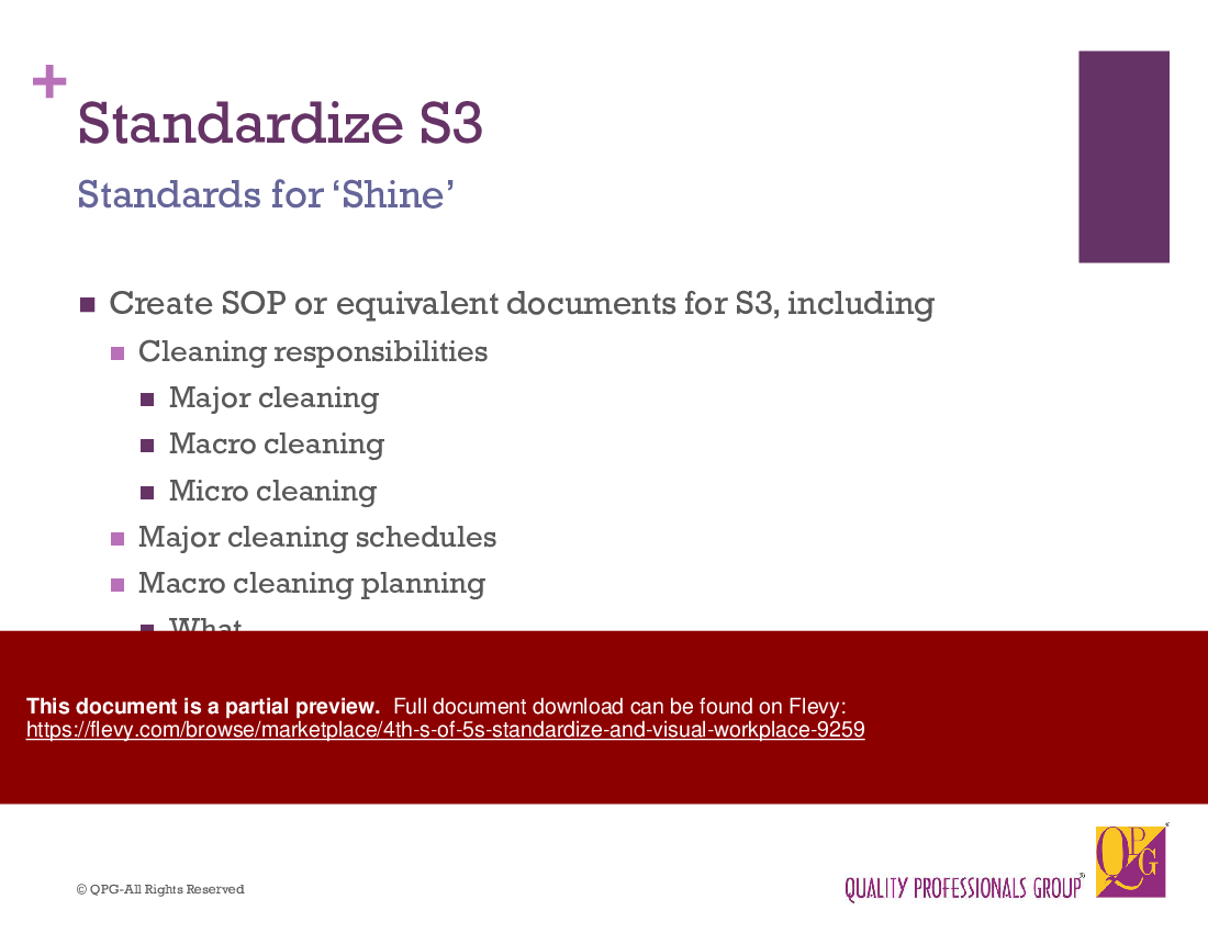 4th S of 5S: Standardize and Visual Workplace (139-slide PPT PowerPoint presentation (PPTX)) Preview Image