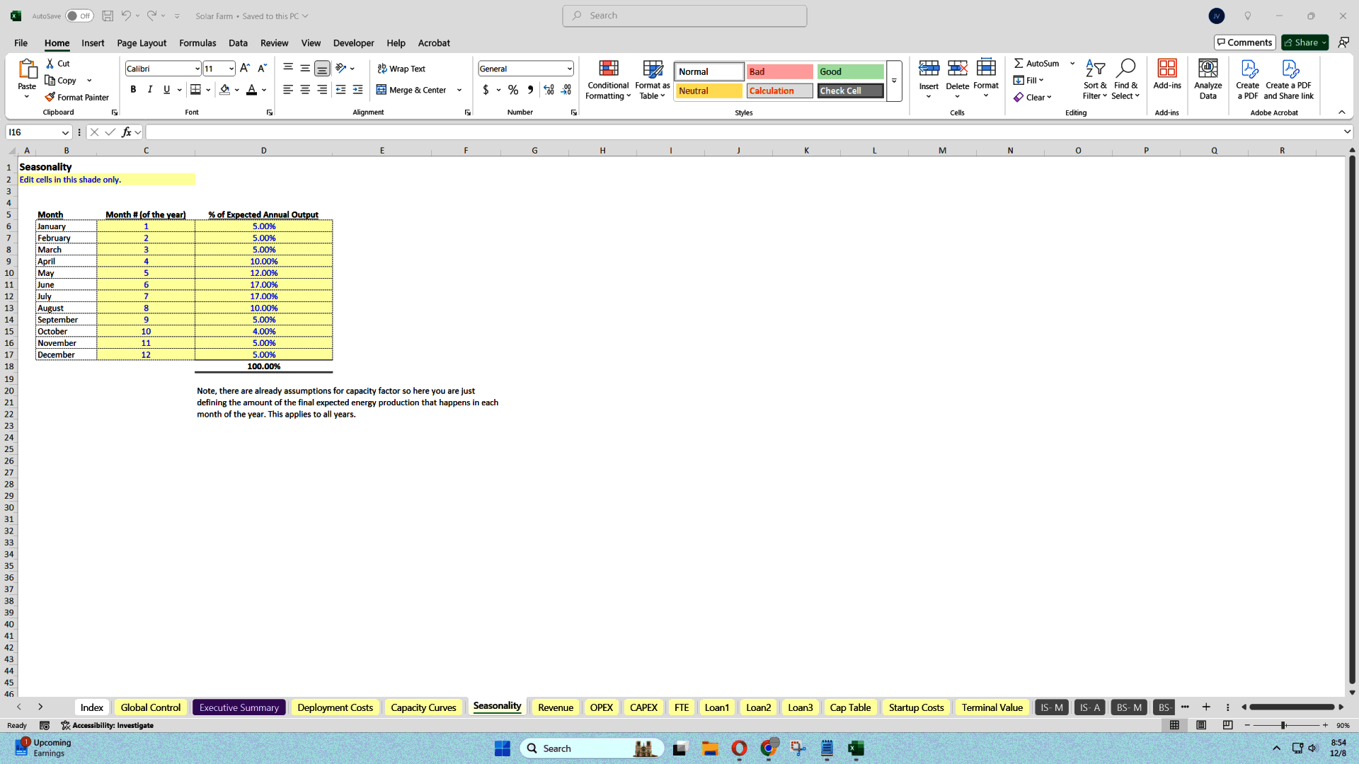 Comprehensive Financial Model for Solar Farm Success (Excel template (XLSX)) Preview Image