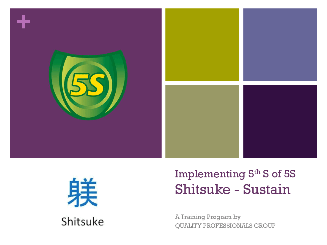 Implementing 5th S of the 5S's: Shitsuke (Sustain) (38-slide PPT PowerPoint presentation (PPTX)) Preview Image