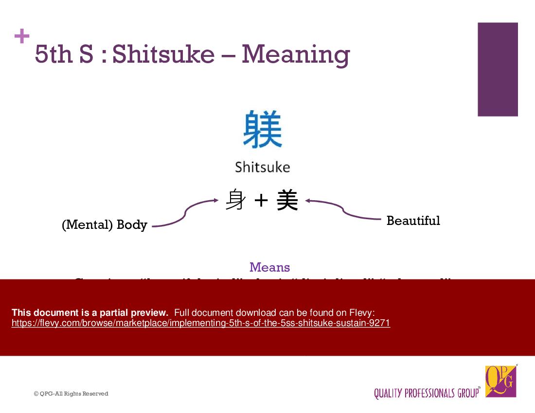 Implementing 5th S of the 5S's: Shitsuke (Sustain) (38-slide PPT PowerPoint presentation (PPTX)) Preview Image