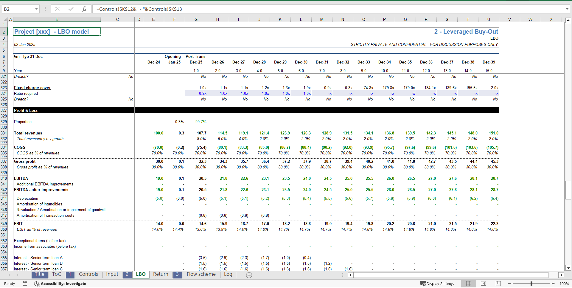 Investment Banking - Leverage Buyout Model (LBO) Template (Excel template (XLSX)) Preview Image