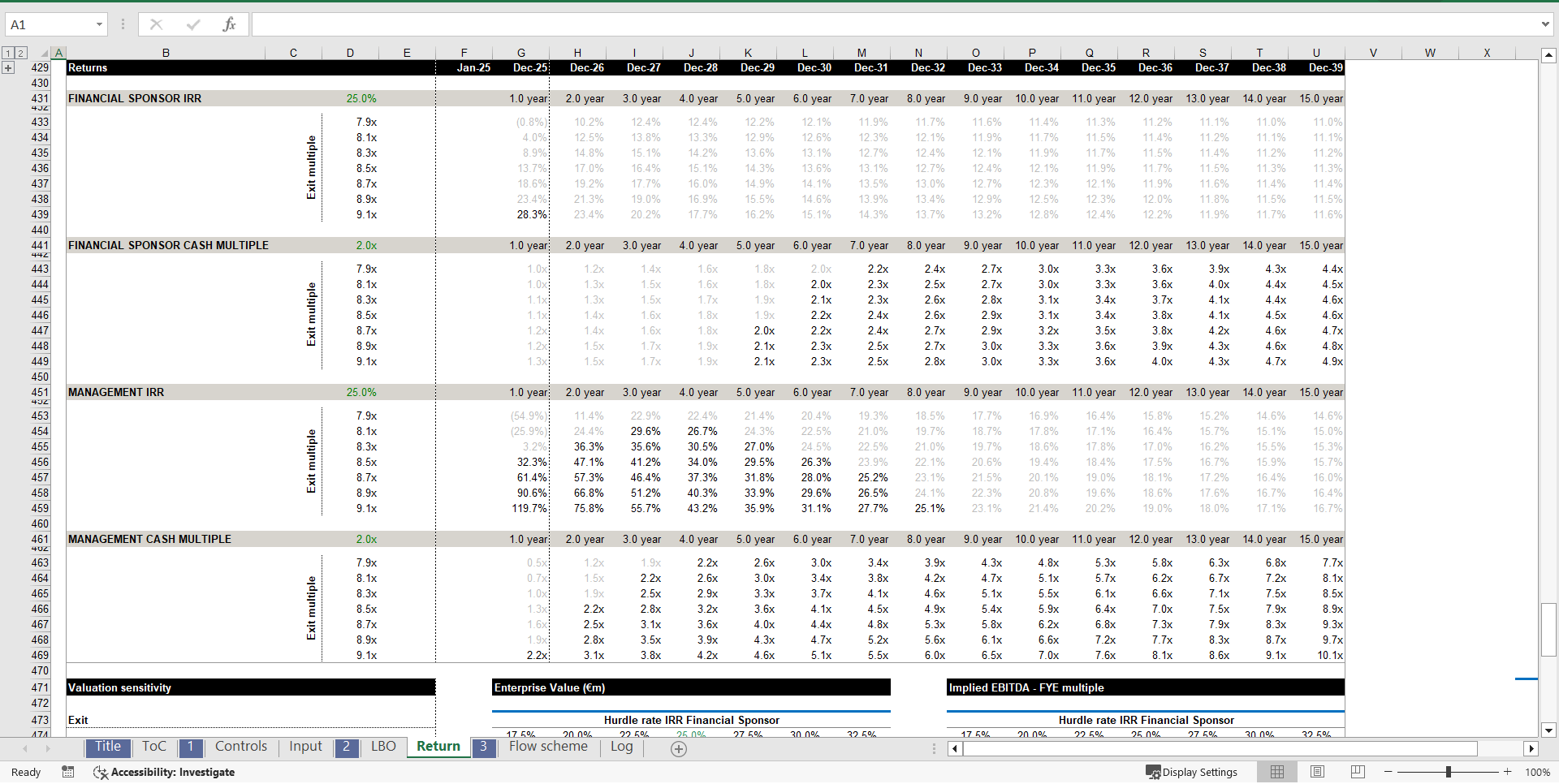 Investment Banking - Leverage Buyout Model (LBO) Template (Excel template (XLSX)) Preview Image