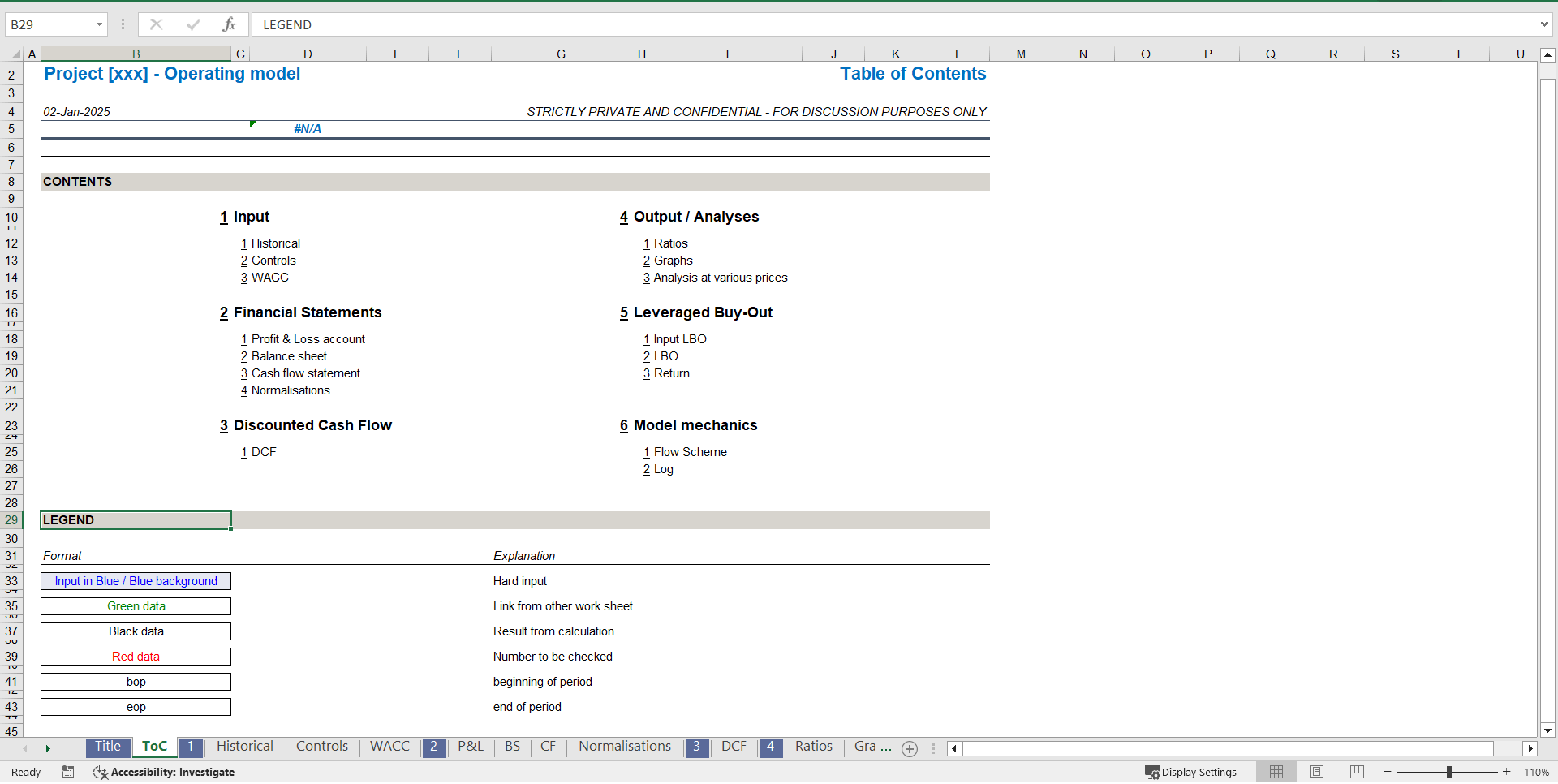 Investment Banking - Detailed Operating Model (DCF, LBO, 3FS) (Excel template (XLSX)) Preview Image