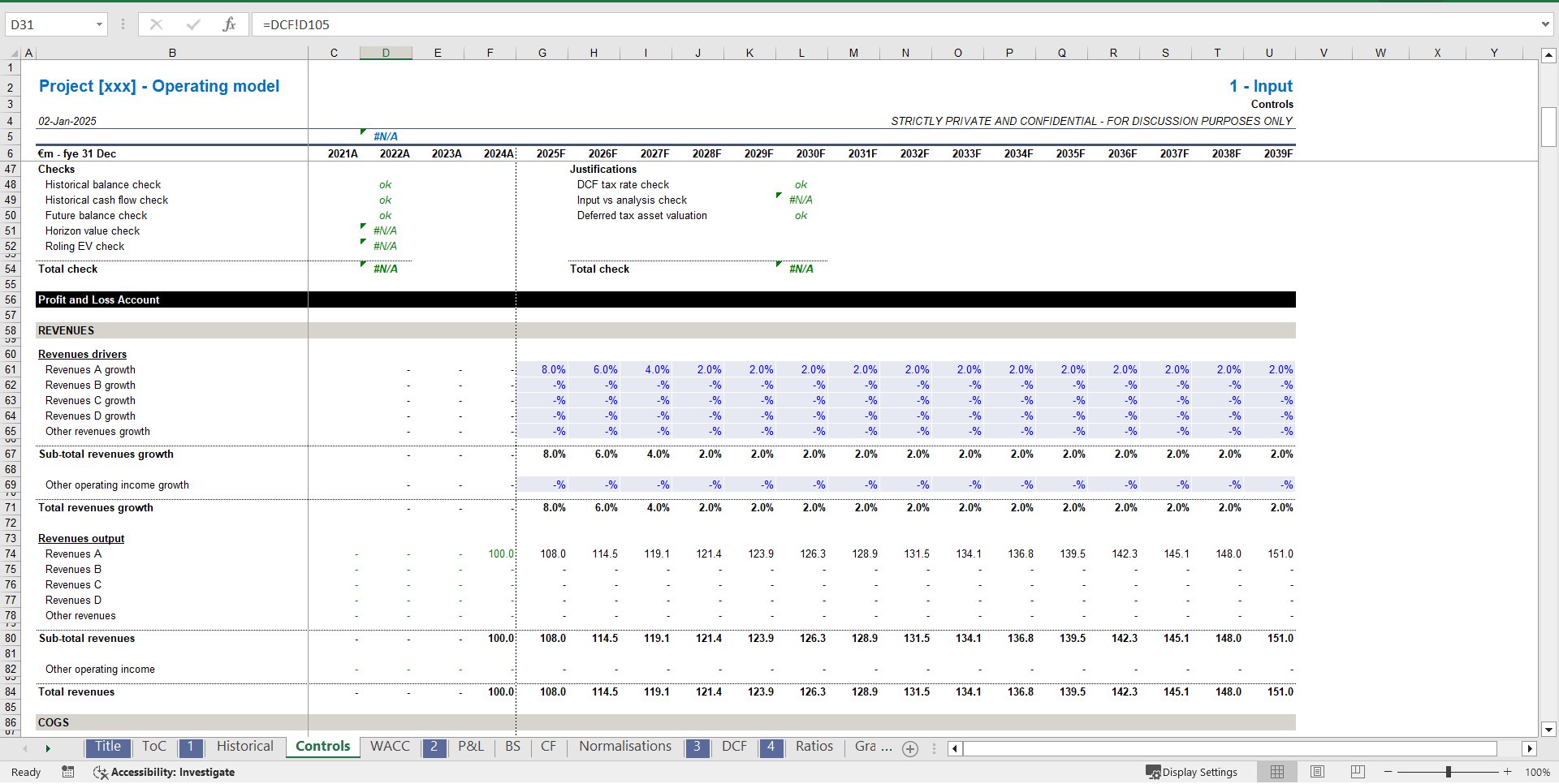 Investment Banking - Detailed Operating Model (DCF, LBO, 3FS) (Excel template (XLSX)) Preview Image