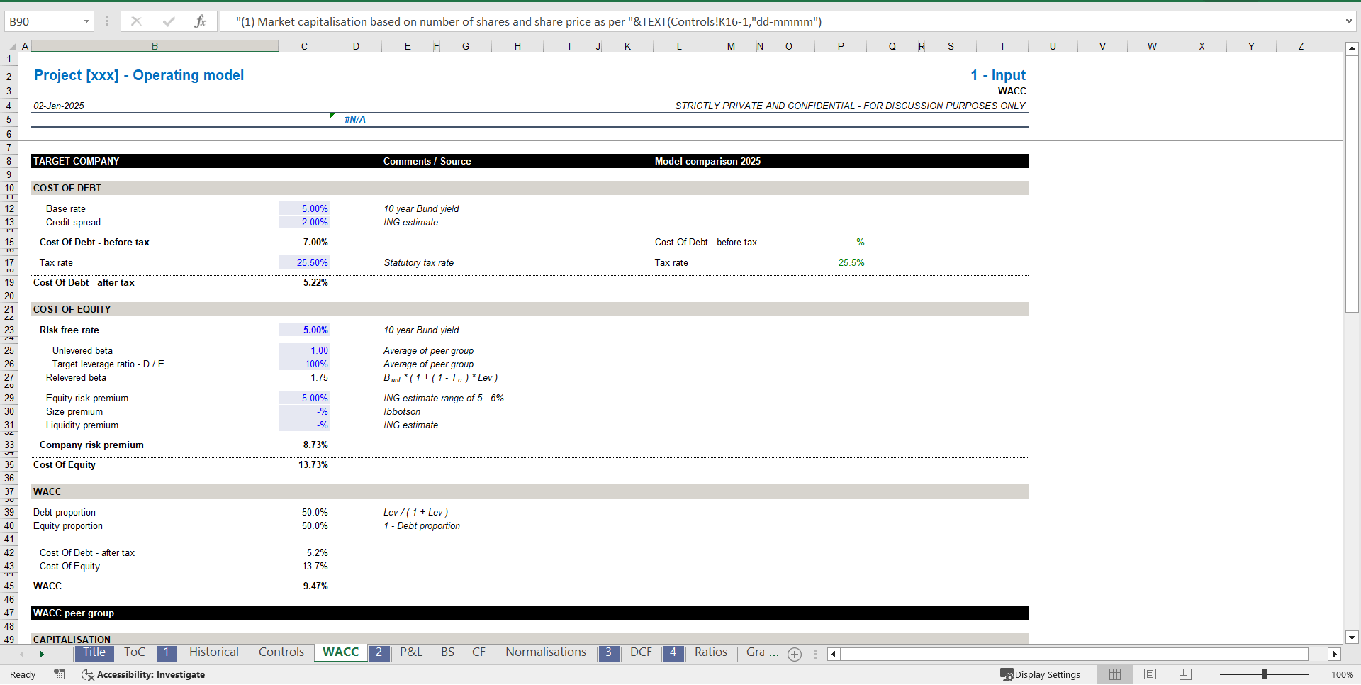 Investment Banking - Detailed Operating Model (DCF, LBO, 3FS) (Excel template (XLSX)) Preview Image