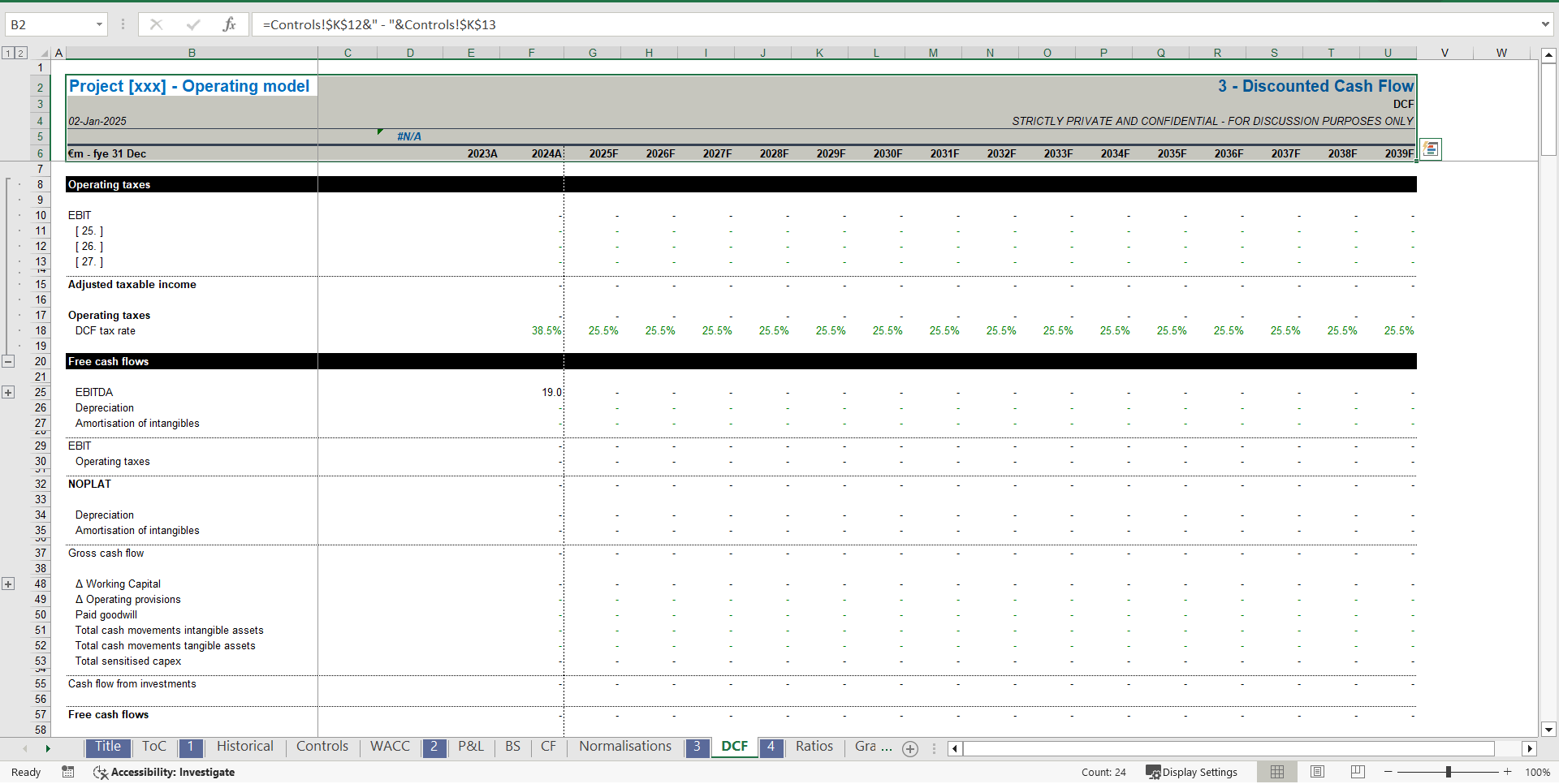 Investment Banking - Detailed Operating Model (DCF, LBO, 3FS) (Excel template (XLSX)) Preview Image