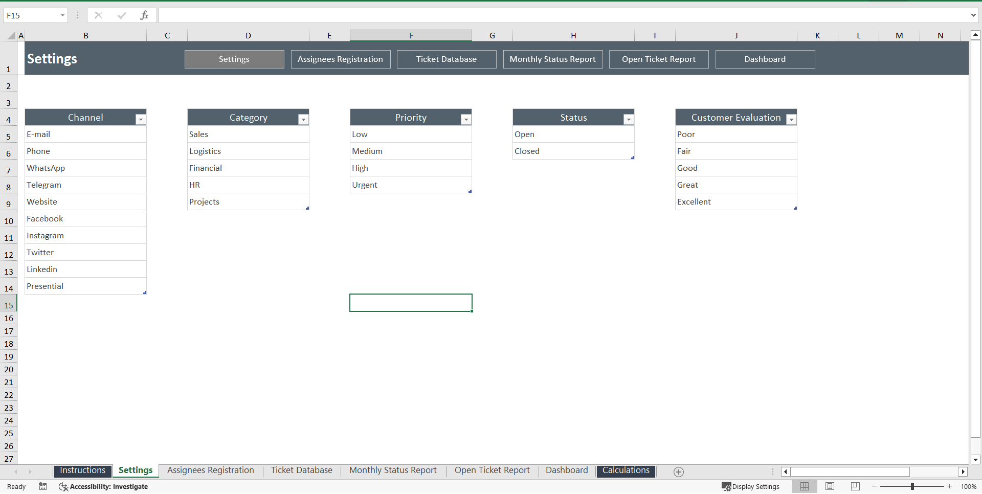 Issue Tracking Excel Template (Excel template (XLSX)) Preview Image