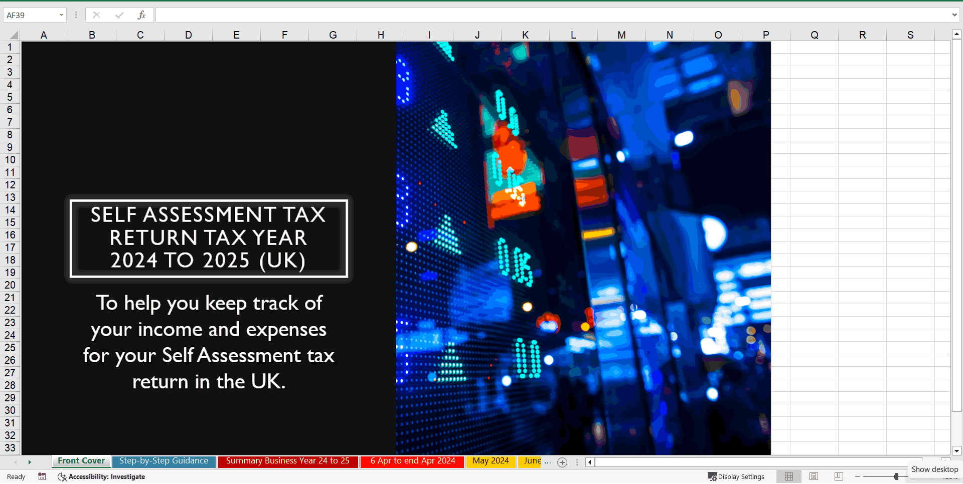 2024-2025 UK Self-assessment Tax Return Template & Example (Excel template (XLSX)) Preview Image