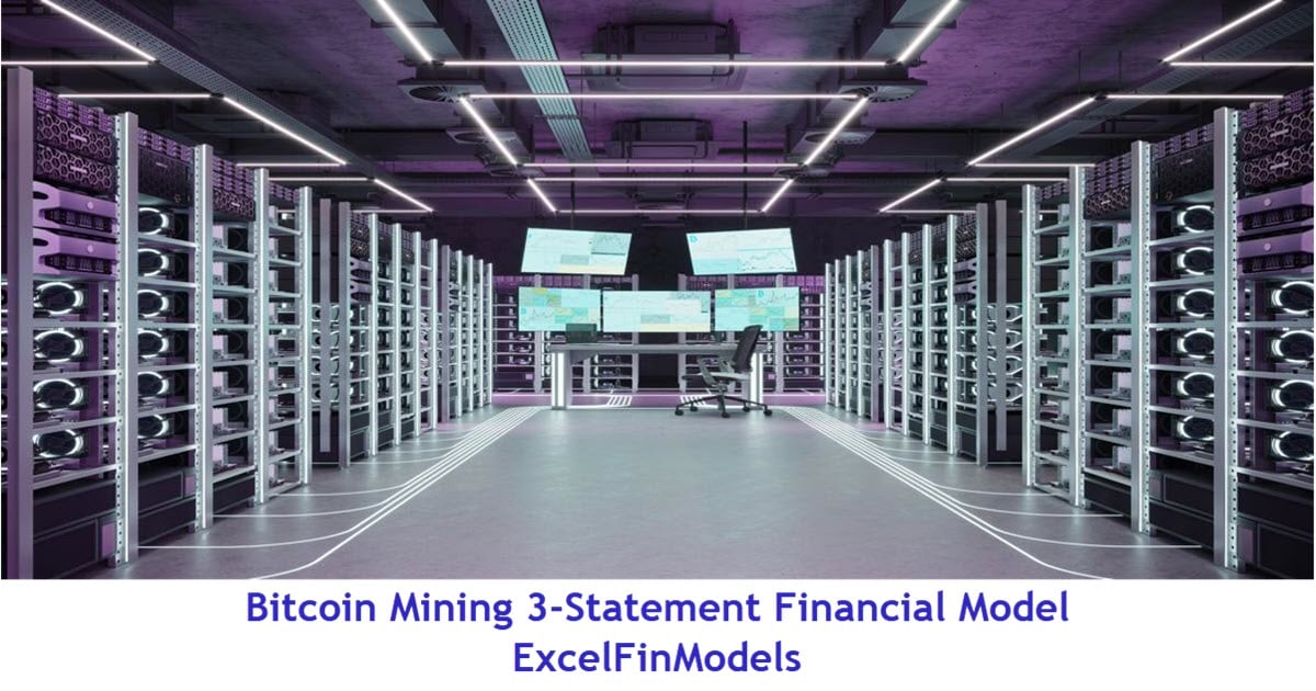 Bitcoin Mining 3-Statement Financial Model (Lite version) (Excel template (XLSX)) Preview Image