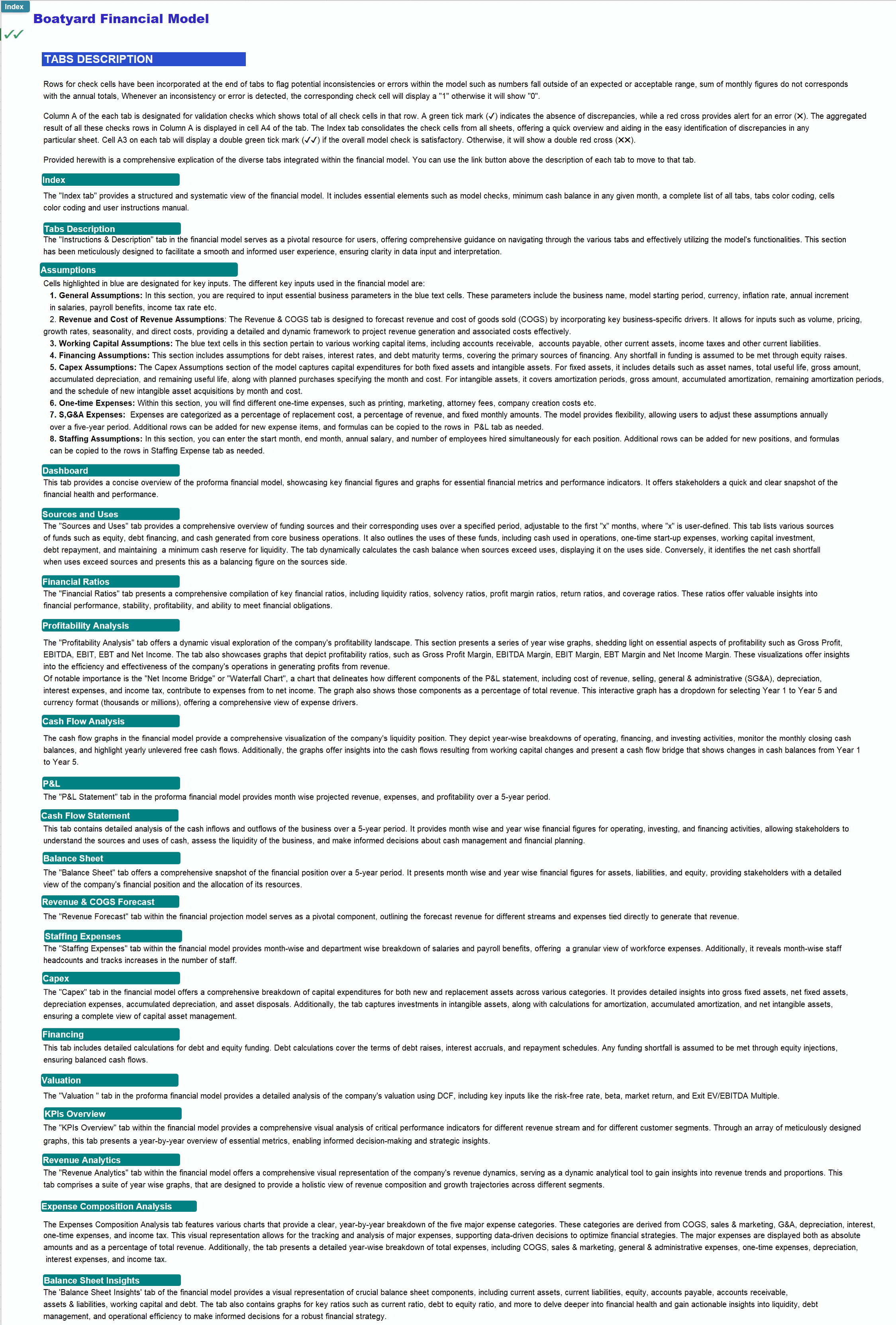 Boatyard 3-Statement Financial Model (Pro version) (Excel template (XLSX)) Preview Image