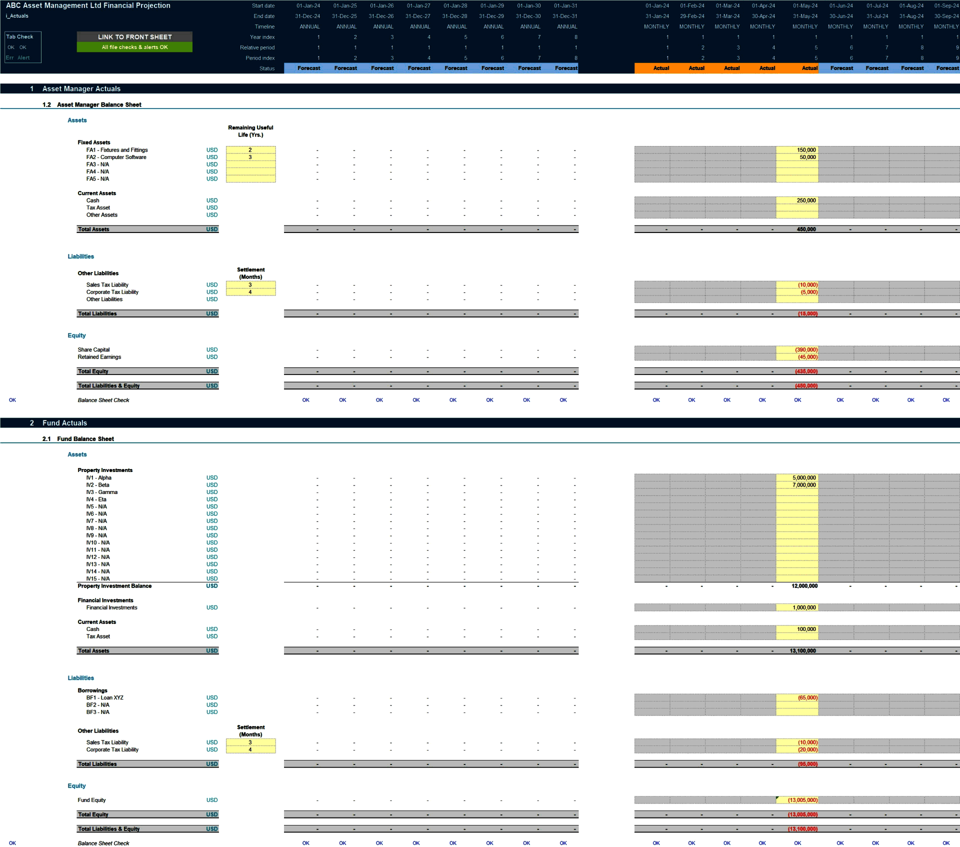 REIT (Real Estate Investment Trust) Fund Financial Model (Excel template (XLSX)) Preview Image