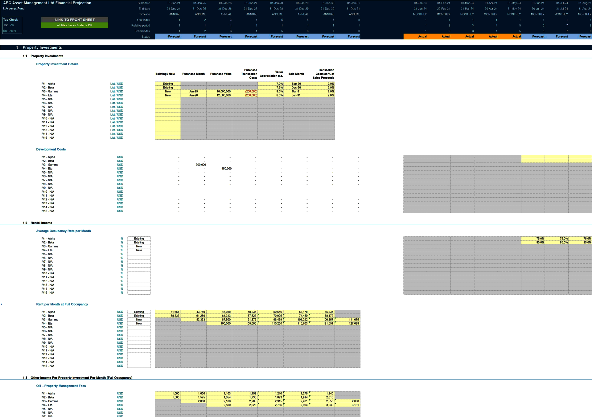 REIT (Real Estate Investment Trust) Fund Financial Model (Excel template (XLSX)) Preview Image