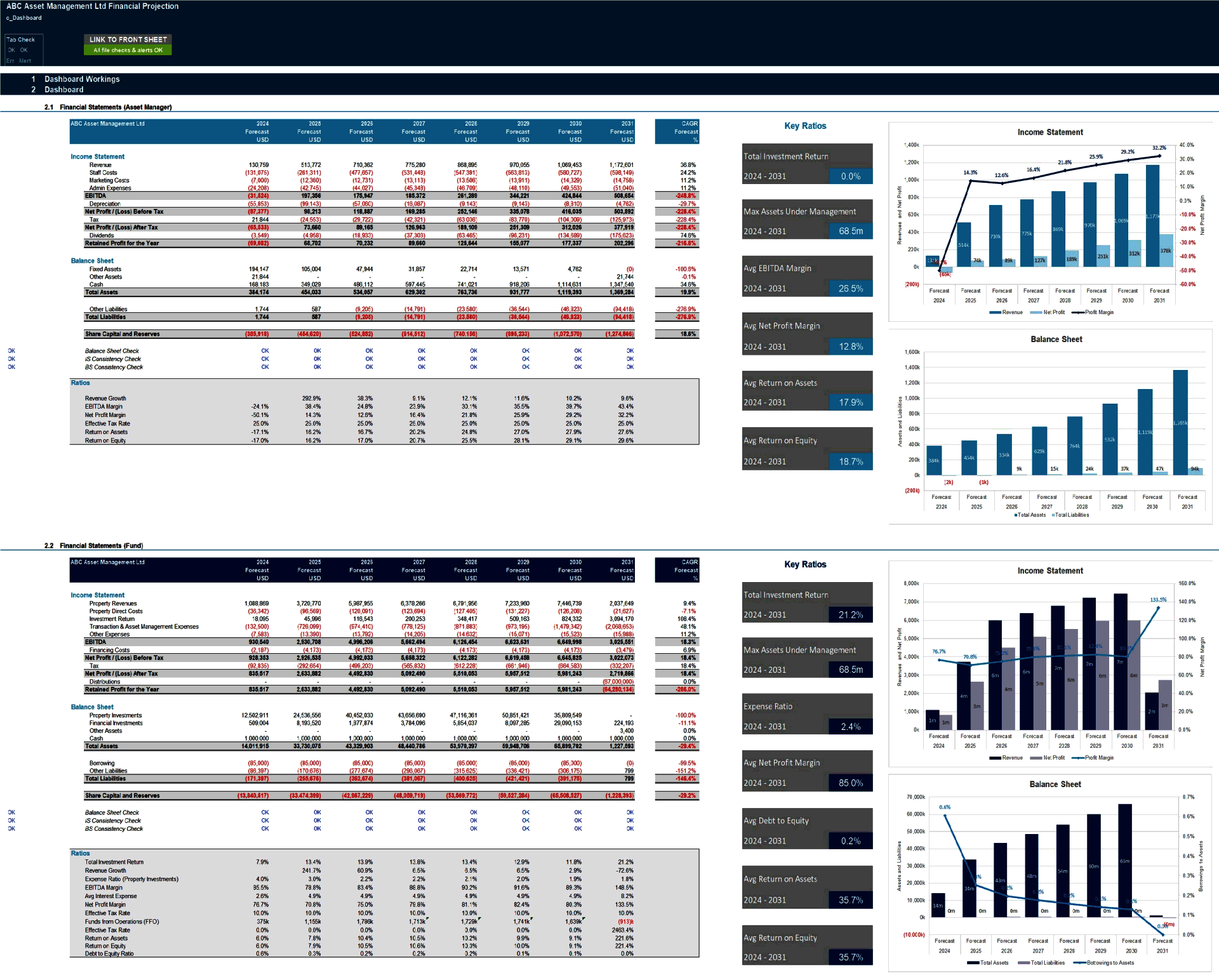 REIT (Real Estate Investment Trust) Fund Financial Model (Excel template (XLSX)) Preview Image