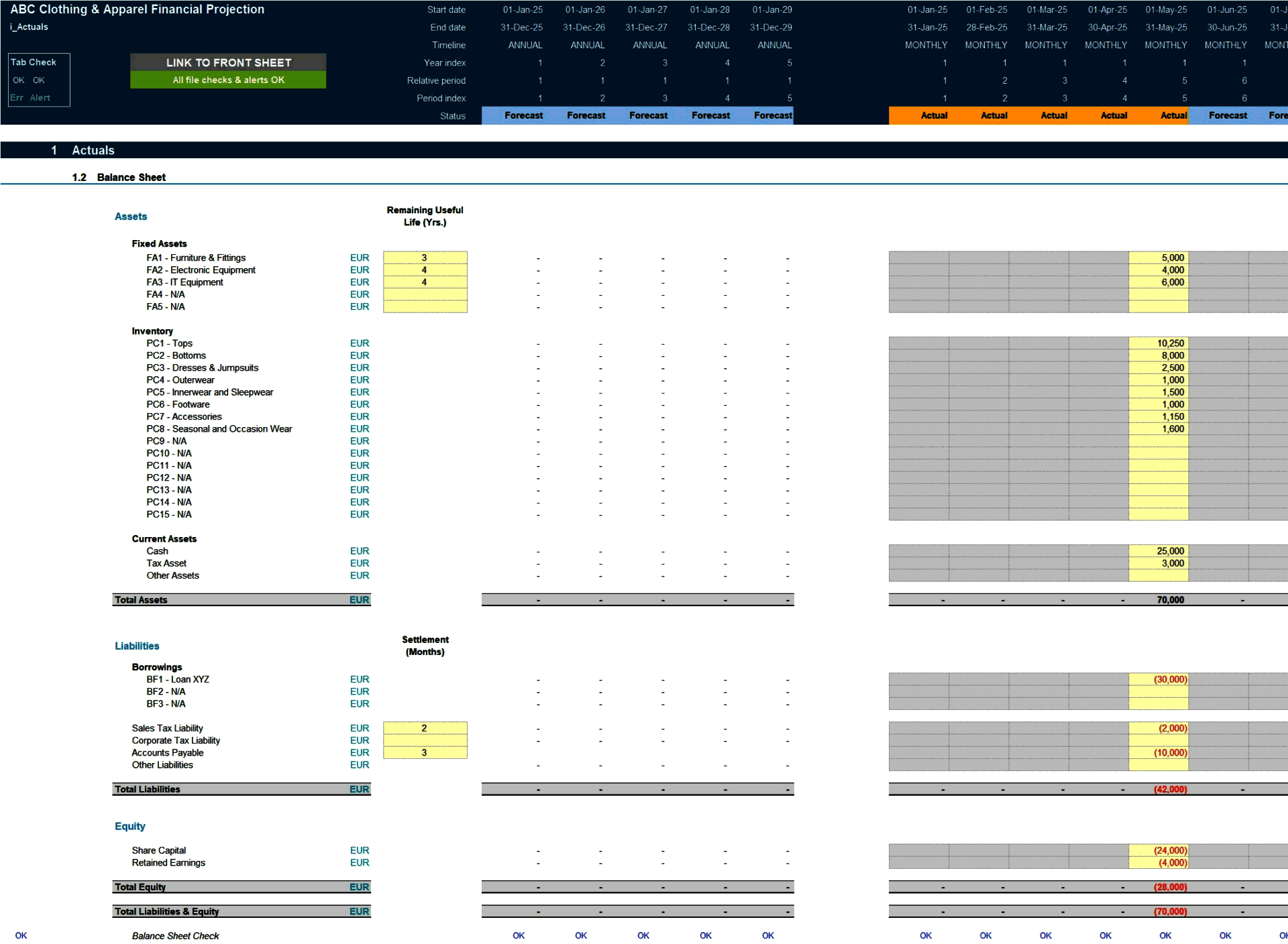 Clothing Store (Physical & Online) 5-Year financial model (Excel template (XLSX)) Preview Image