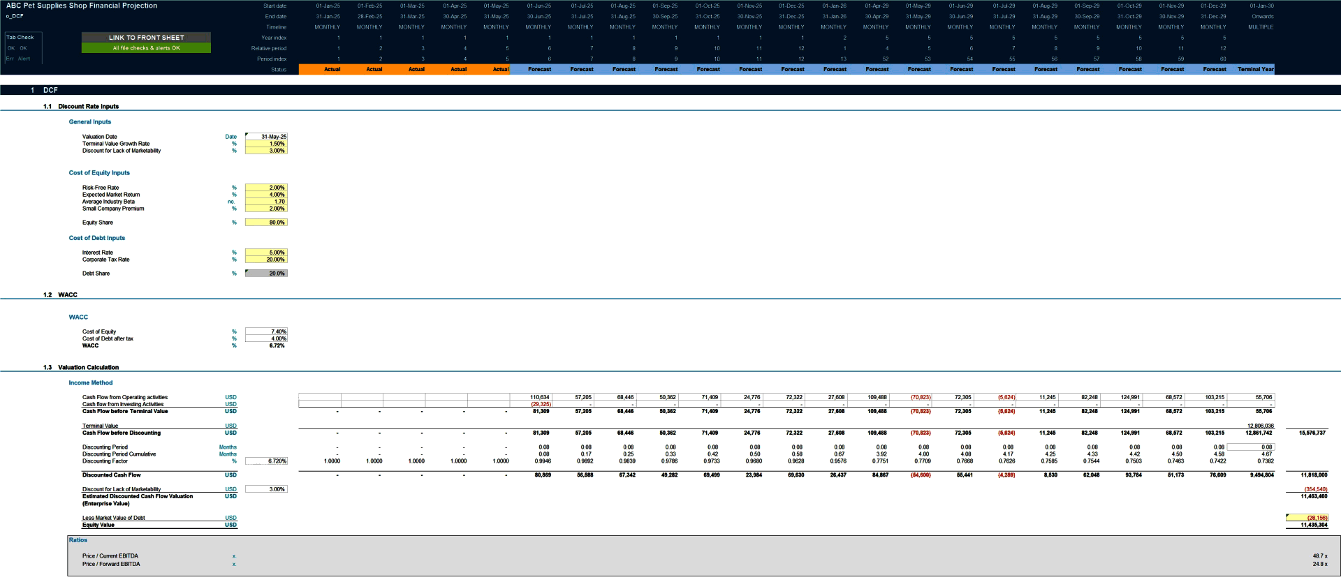 Pet Supplies Store (Physical & Online) 5-Year Financial Model (Excel template (XLSX)) Preview Image