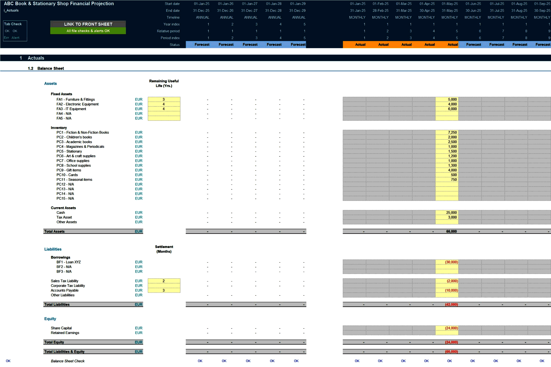 Books & Stationery Store (Physical & Online) Financial Model (Excel template (XLSX)) Preview Image