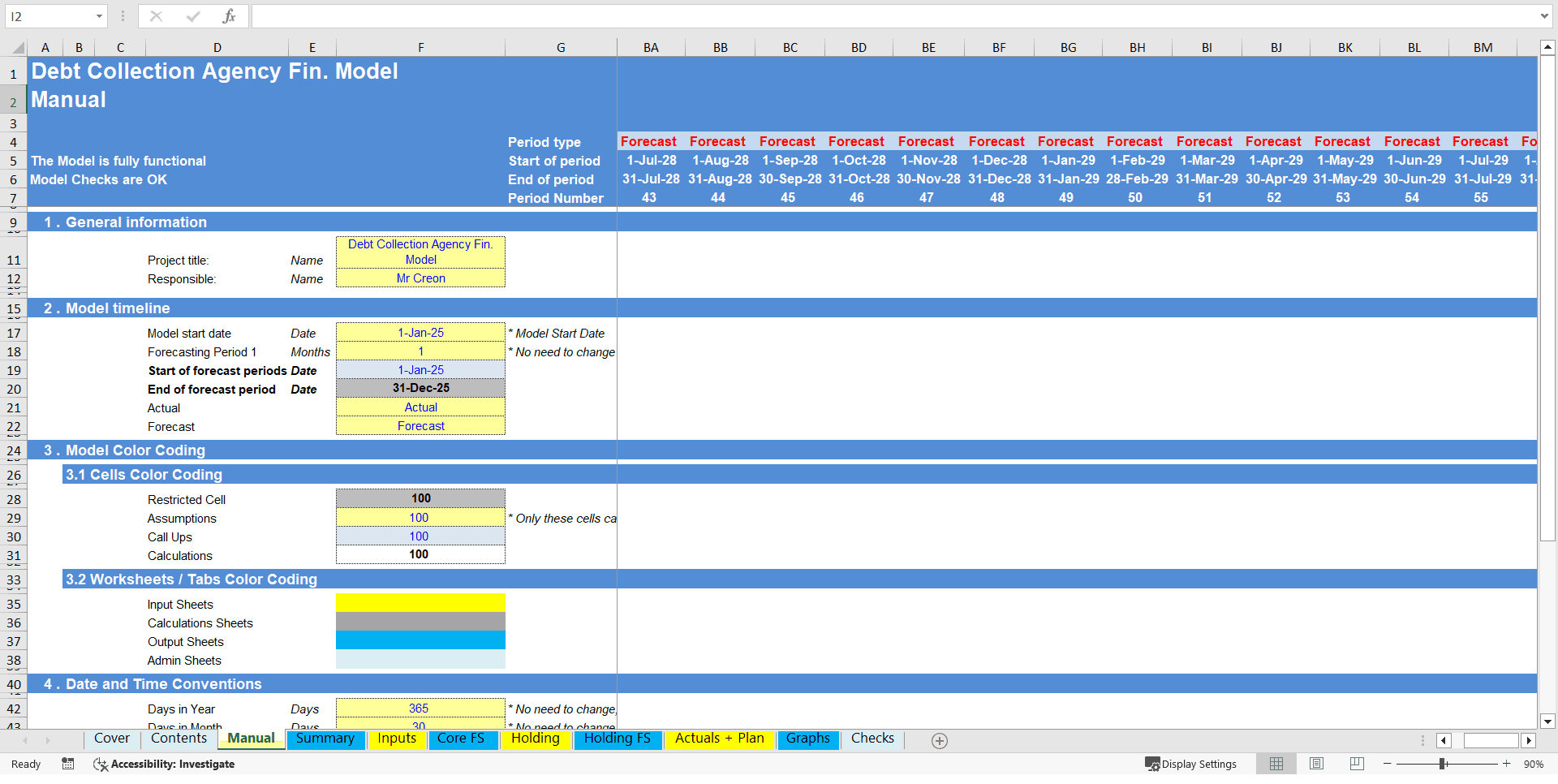 Debt Collection Agency Financial Model (5 Year DCF and Valuation) (Excel template (XLSX)) Preview Image