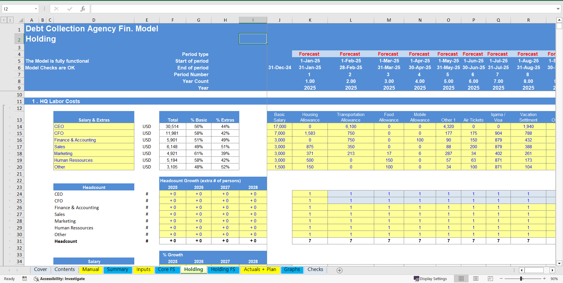 Debt Collection Agency Financial Model (5 Year DCF and Valuation) (Excel template (XLSX)) Preview Image