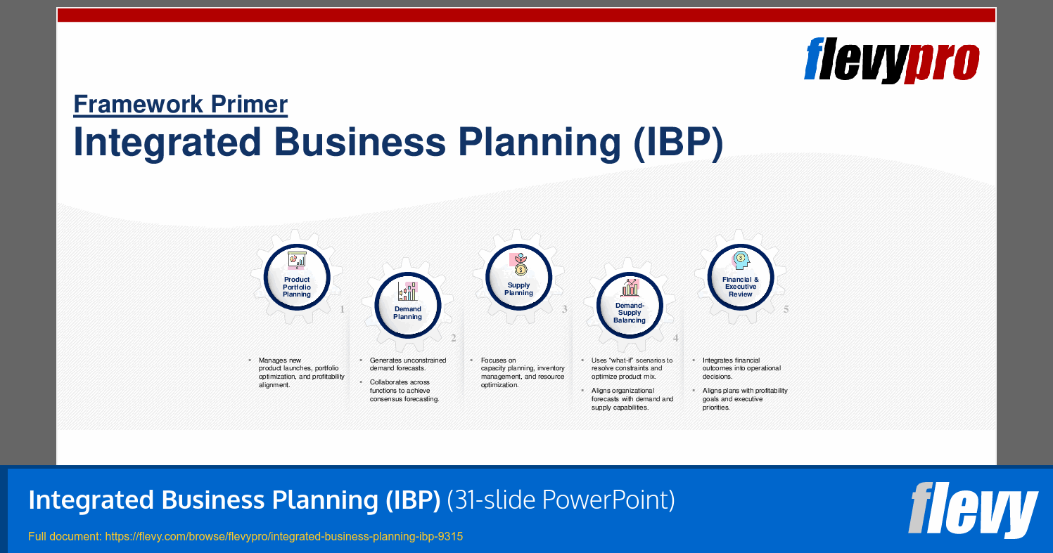 Integrated Business Planning (IBP) (31-slide PPT PowerPoint presentation (PPTX)) Preview Image