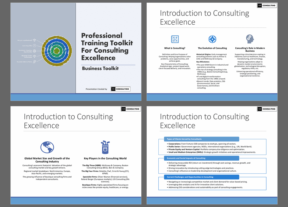 Consulting Excellence Training Toolkit (+600 KPIs) (1443-slide PPT PowerPoint presentation (PPTX)) Preview Image