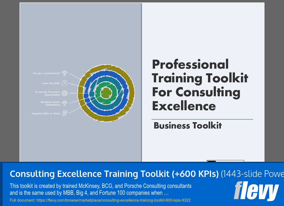 Consulting Excellence Training Toolkit (+600 KPIs) (1443-slide PPT PowerPoint presentation (PPTX)) Preview Image