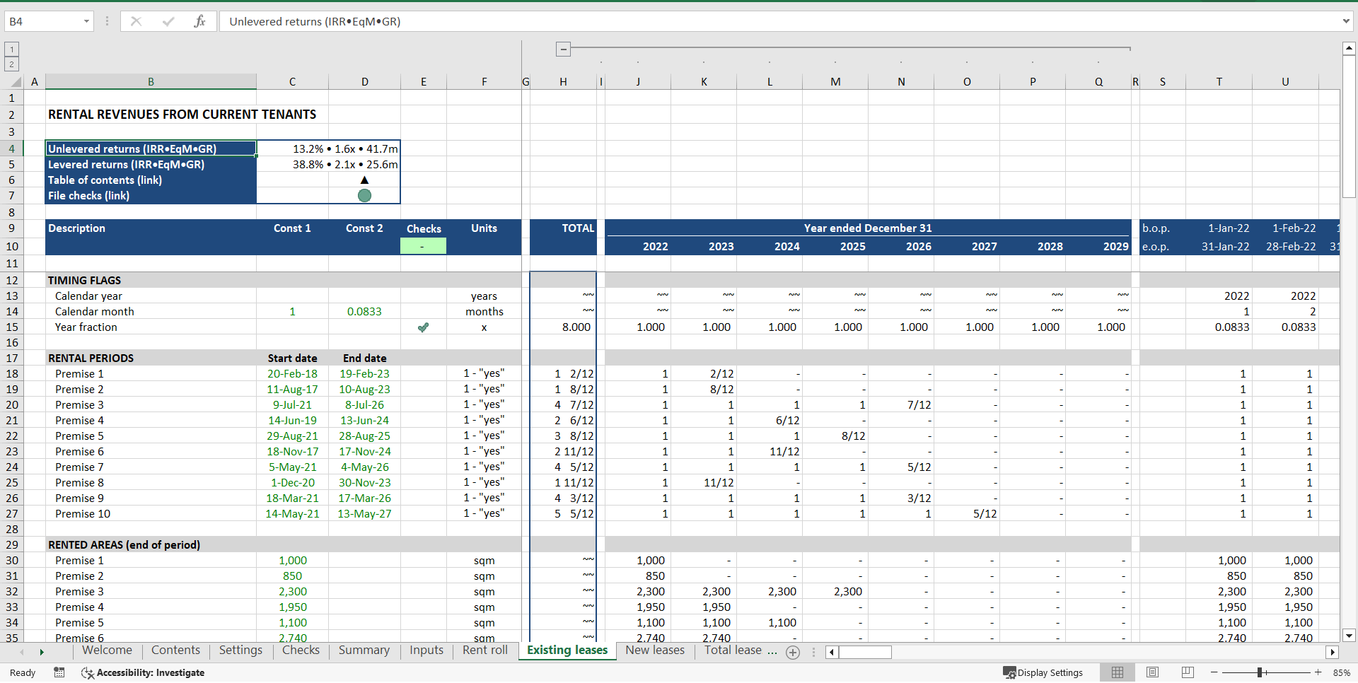 Office Acquisition ("Buy-Hold-Sell") Financial Model (Excel template (XLSX)) Preview Image