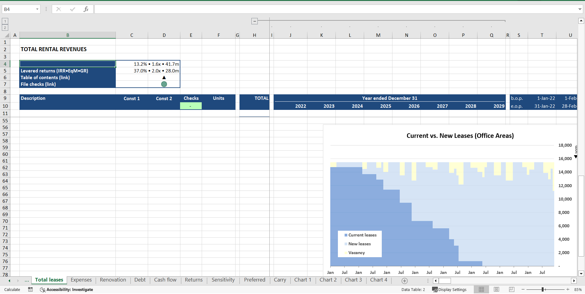 Office Acquisition ("Buy-Hold-Sell") Financial Model (Excel template (XLSX)) Preview Image