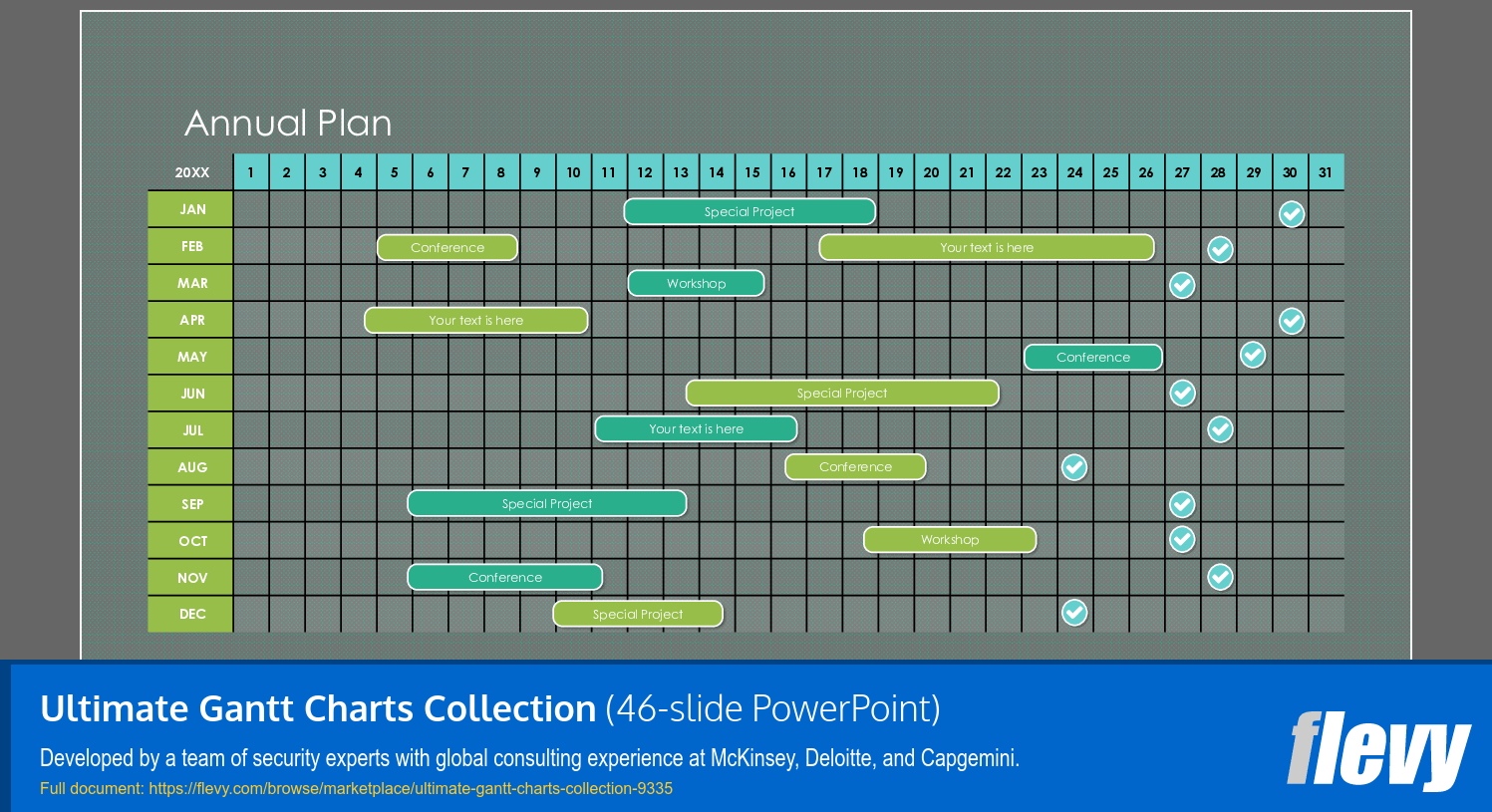 Ultimate Gantt Charts Collection (46-slide PPT PowerPoint presentation (PPTX)) Preview Image