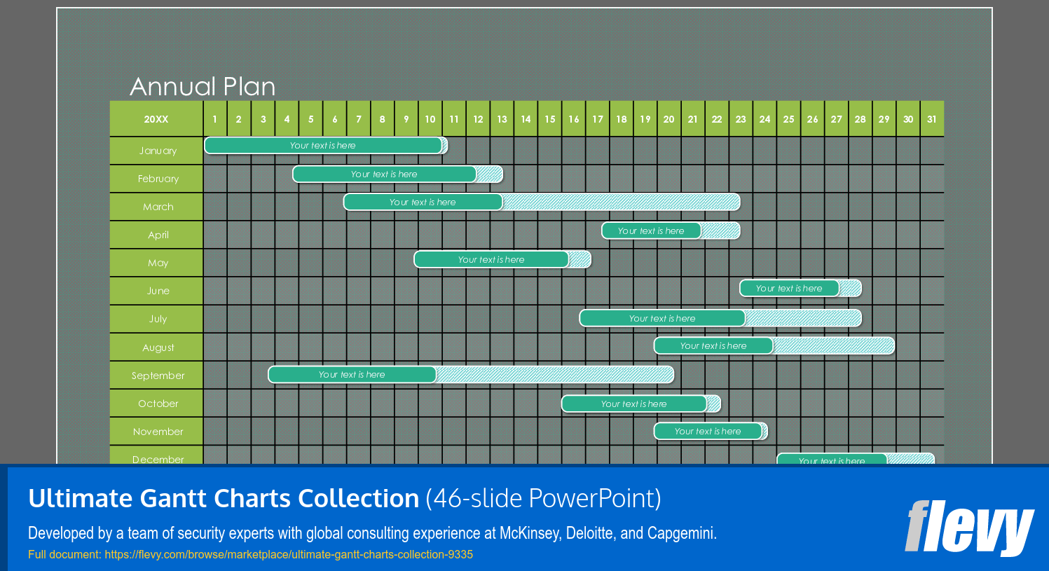 Ultimate Gantt Charts Collection (46-slide PPT PowerPoint presentation (PPTX)) Preview Image