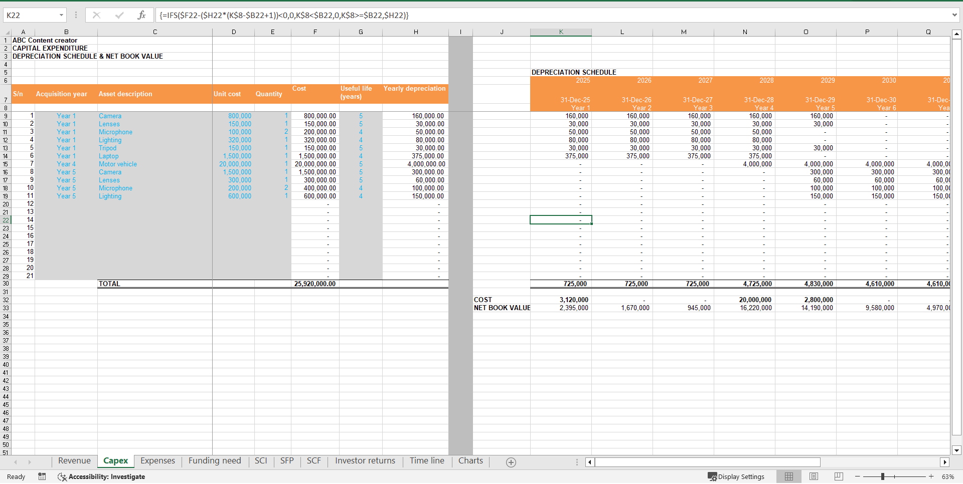 YouTube Channel Creators Financial Model (10 Year Forecast) (Excel template (XLSX)) Preview Image