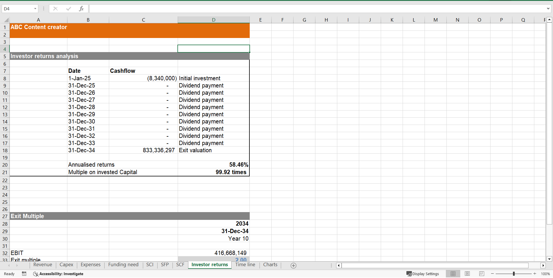 YouTube Channel Creators Financial Model (10 Year Forecast) (Excel template (XLSX)) Preview Image