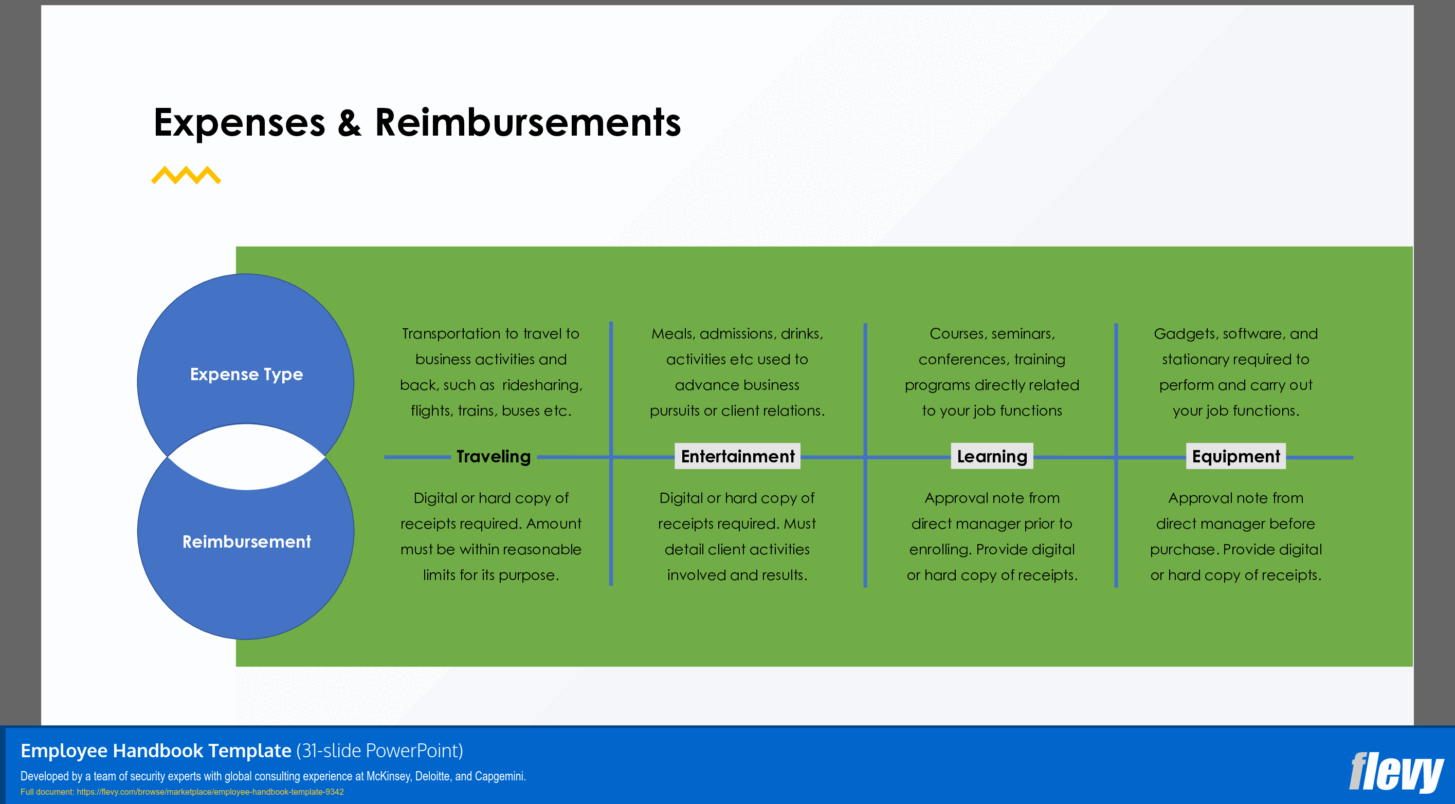 Employee Handbook Template (31-slide PPT PowerPoint presentation (PPTX)) Preview Image