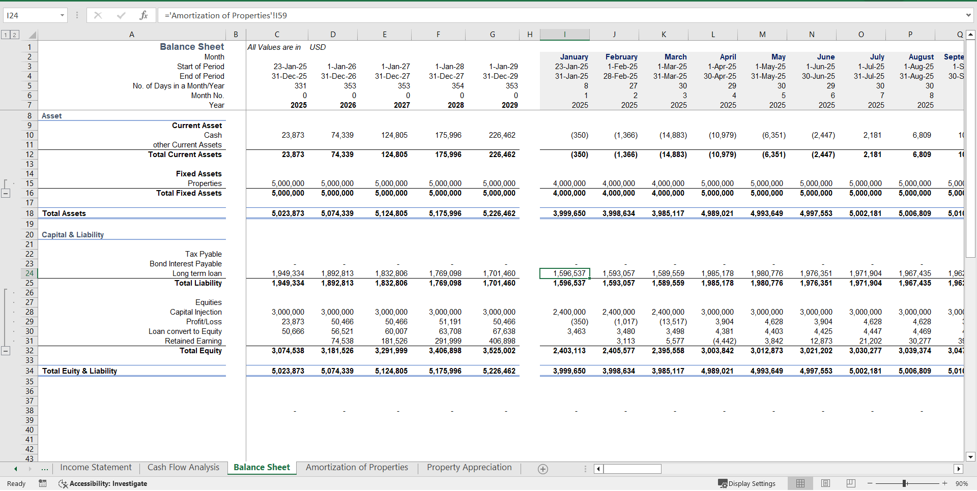 Property Management Financial Model Template (Excel template (XLSX)) Preview Image