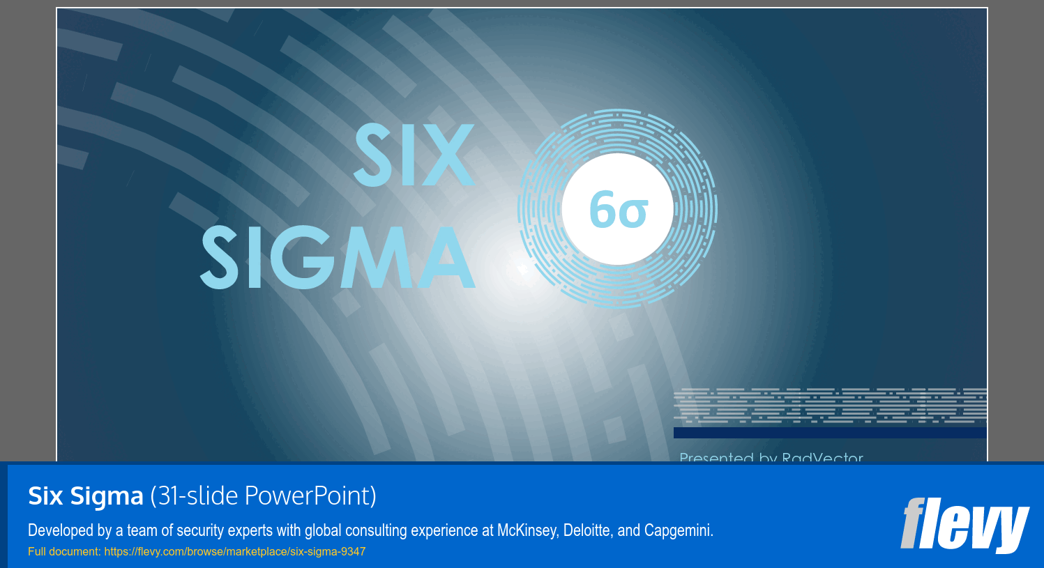 Six Sigma (31-slide PPT PowerPoint presentation (PPTX)) Preview Image