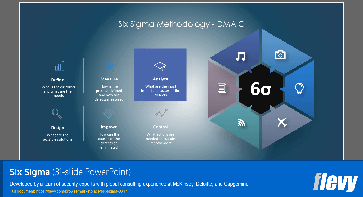 Six Sigma (31-slide PPT PowerPoint presentation (PPTX)) Preview Image