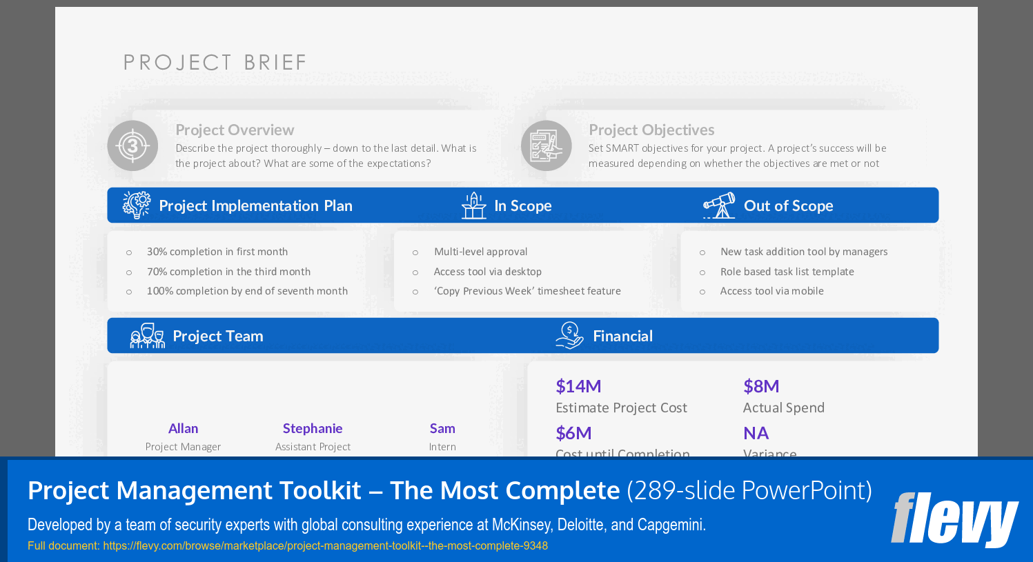 Project Management Toolkit – The Most Complete (289-slide PPT PowerPoint presentation (PPTX)) Preview Image