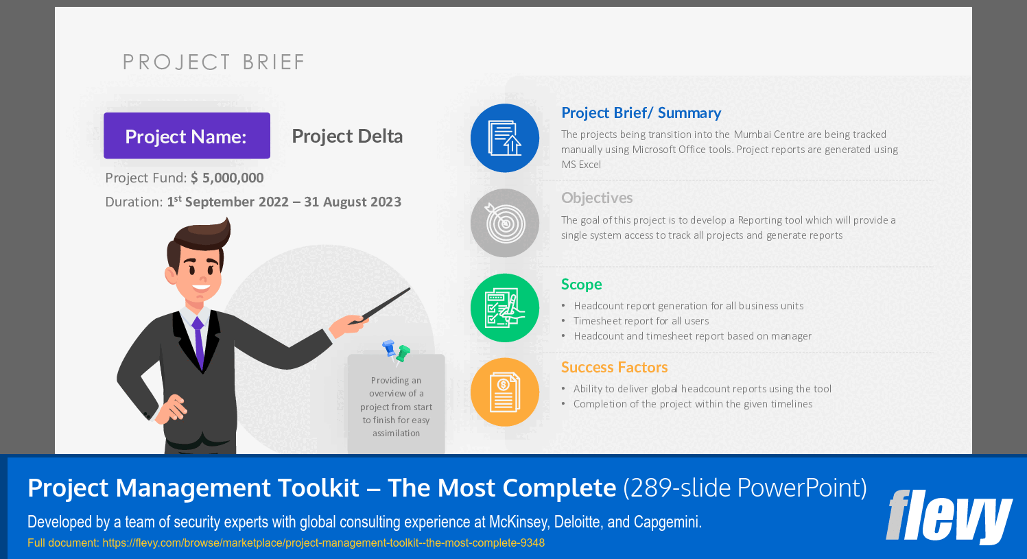 Project Management Toolkit – The Most Complete (289-slide PPT PowerPoint presentation (PPTX)) Preview Image