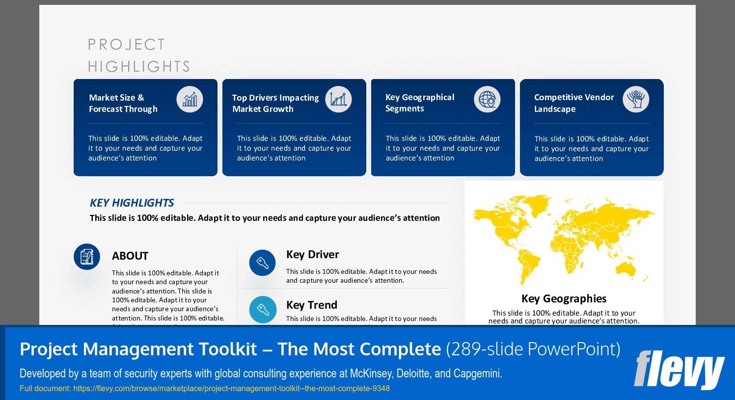 Project Management Toolkit – The Most Complete (289-slide PPT PowerPoint presentation (PPTX)) Preview Image