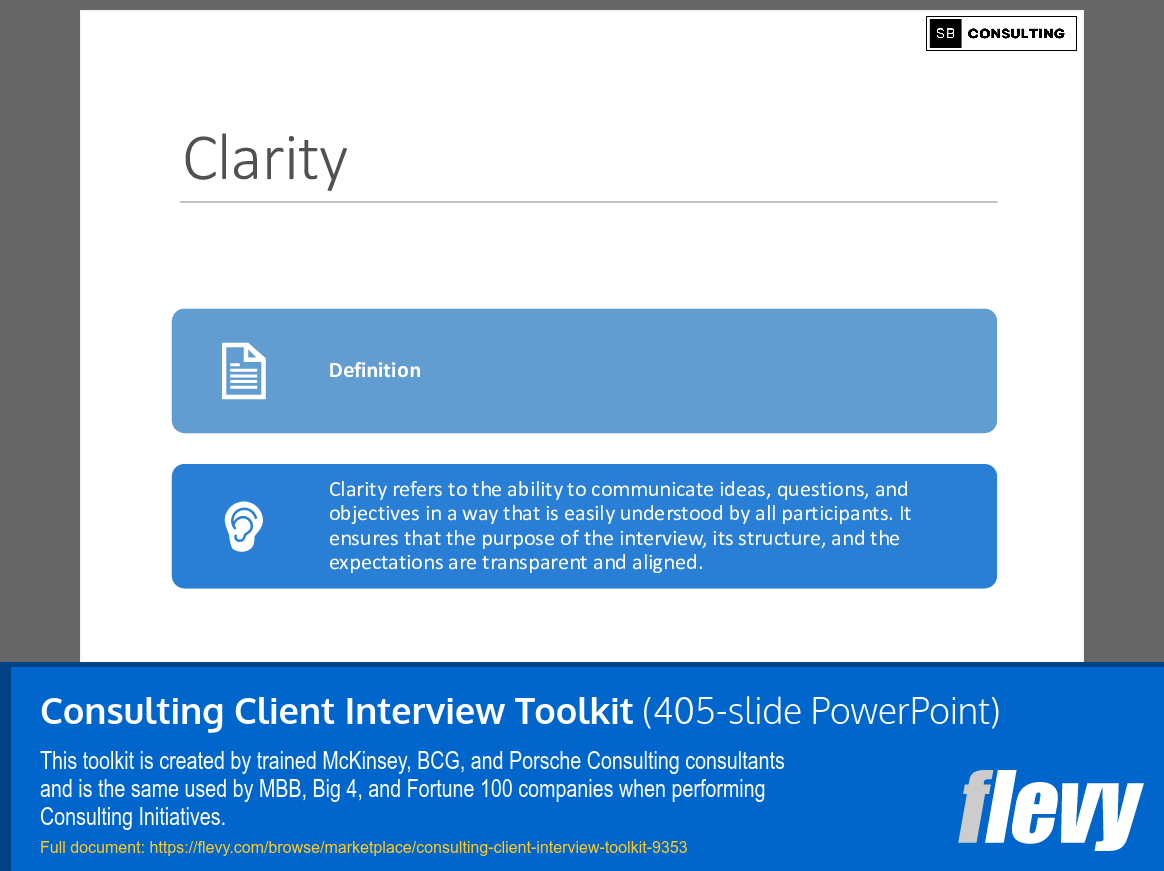 Consulting Client Interview Toolkit (405-slide PPT PowerPoint presentation (PPTX)) Preview Image