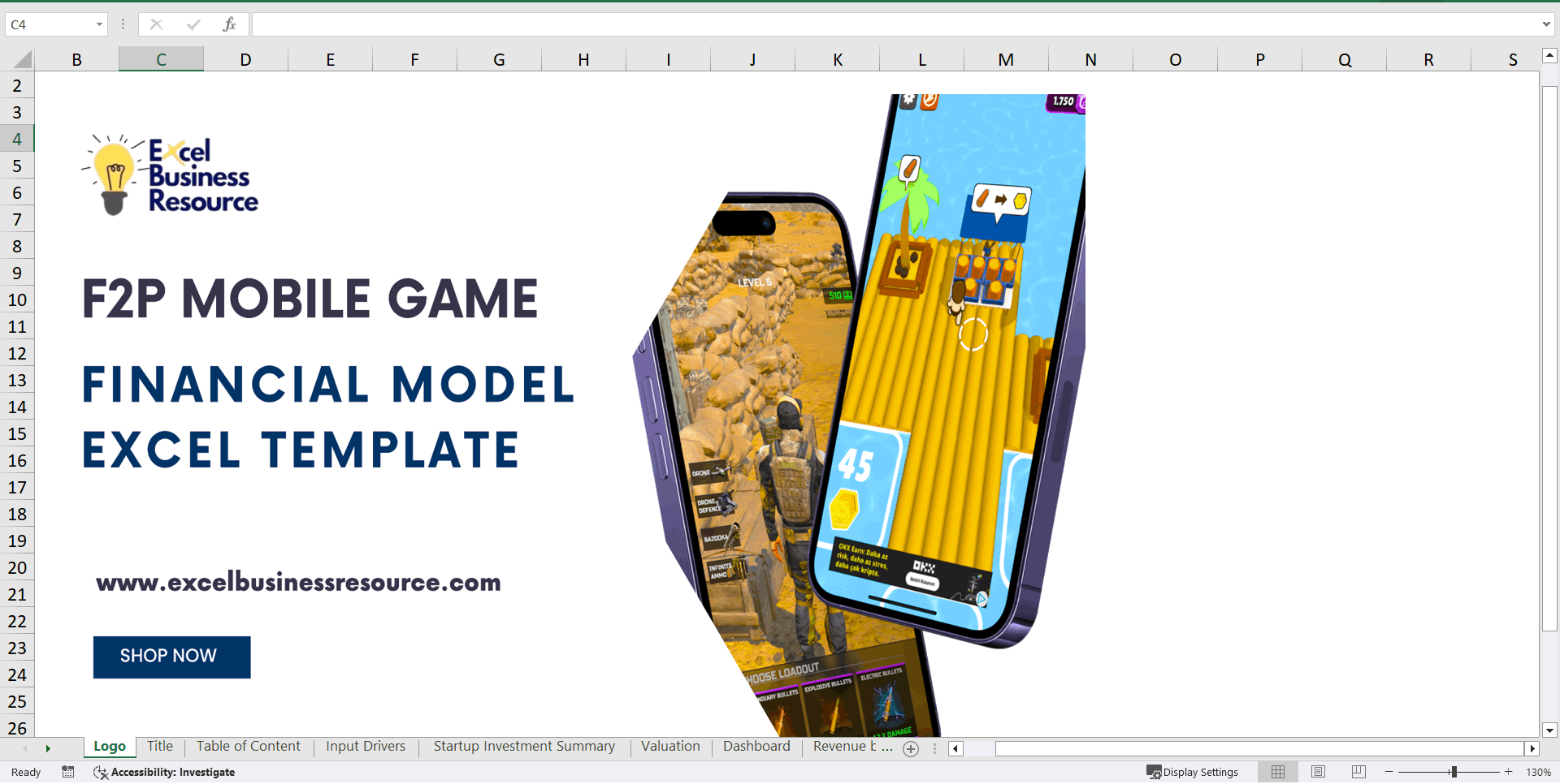 Mobile Game Development Financial Model Excel Template (Excel template (XLSX)) Preview Image