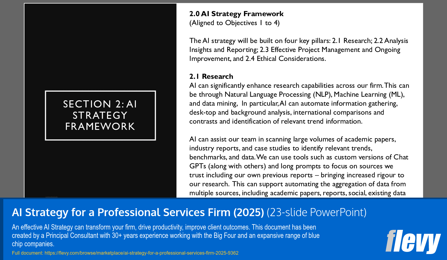 AI Strategy for a Professional Services Firm (2025) (23-slide PPT PowerPoint presentation (PPTX)) Preview Image