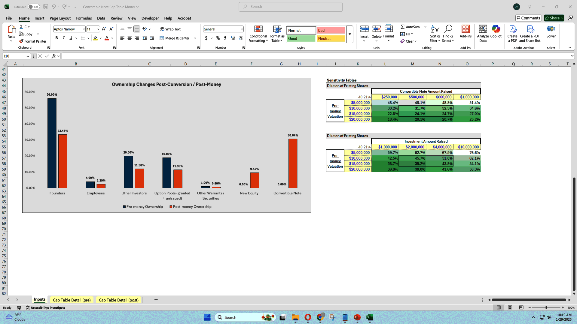 Dynamic Cap Table & Equity Planning Template (Excel template (XLSX)) Preview Image